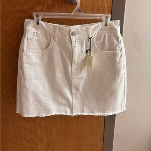 Francesca's Collections White Denim Mini Skirt